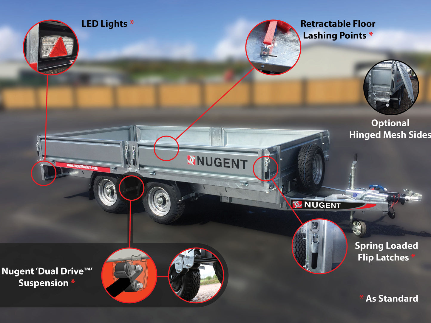 Nugent 10 x 5 6" Flatbed Trailer